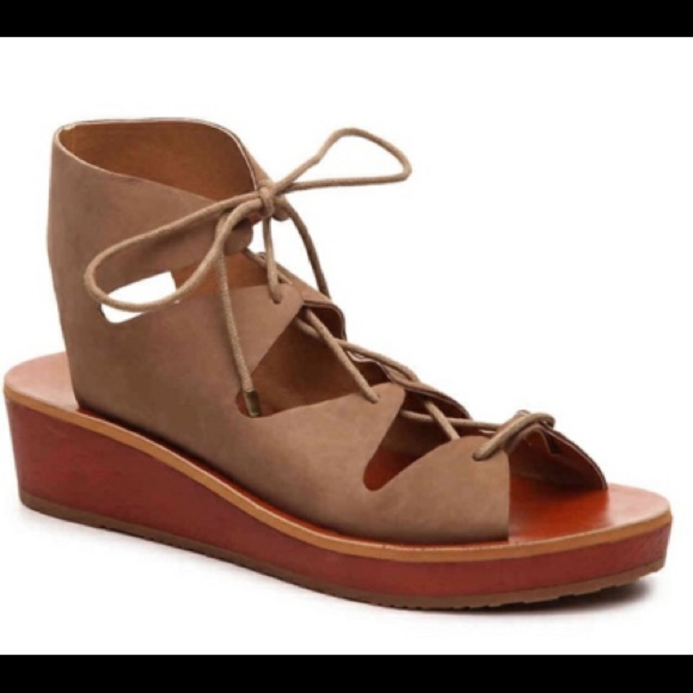Lucky Brand Brown/Beige Lace up Sandals - Hessina size 8